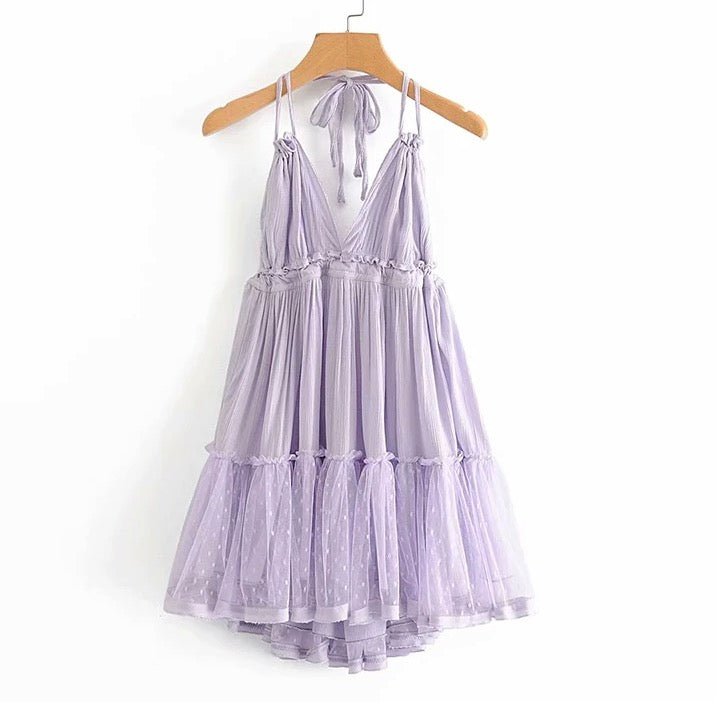 Boho Lace Cotton Patchwork Sleeveless Mini Dress