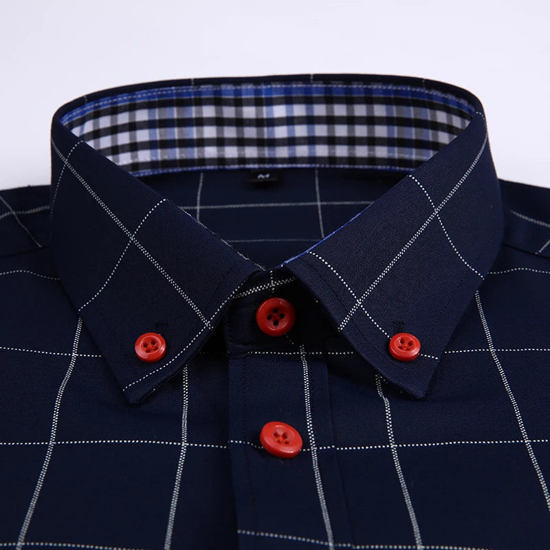 Men's Business Casual Plaid Shirt Fashion Classic Style