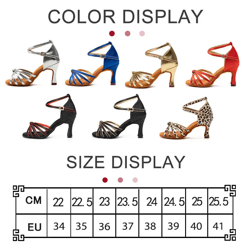 Latin Dance Shoes Tango Ladies Soft sole High Heels Sandals