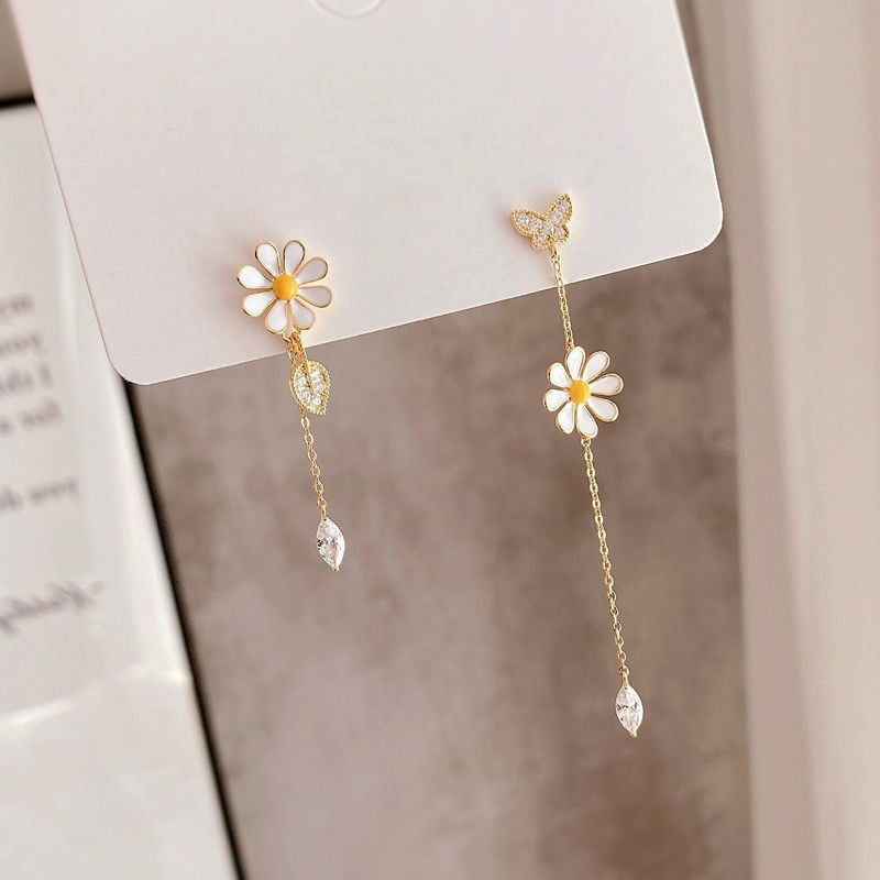 Style Long Daisy Flower Earrings Style