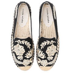 Women Casual Espadrilles Slip-on Flax Hemp Fashion Embroidery