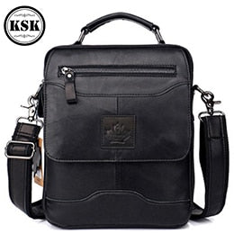 Men Shoulder Genuine Leather Bag Vintage Flap