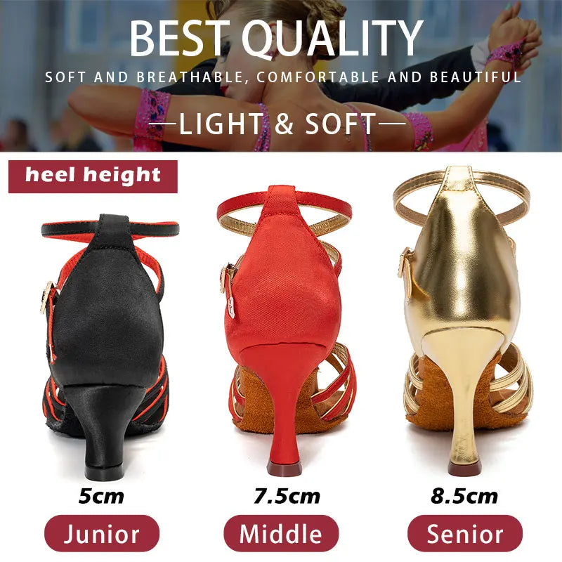 Latin Dance Shoes Tango Ladies Soft sole High Heels Sandals