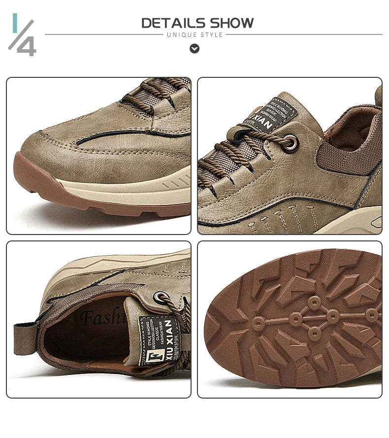 Men Genuine Leather Comfy Outdoor Walking Men Shoes