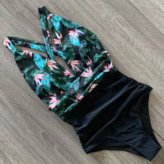 One Piece Swimsuit Floral Women Swimwear Bathing Suits