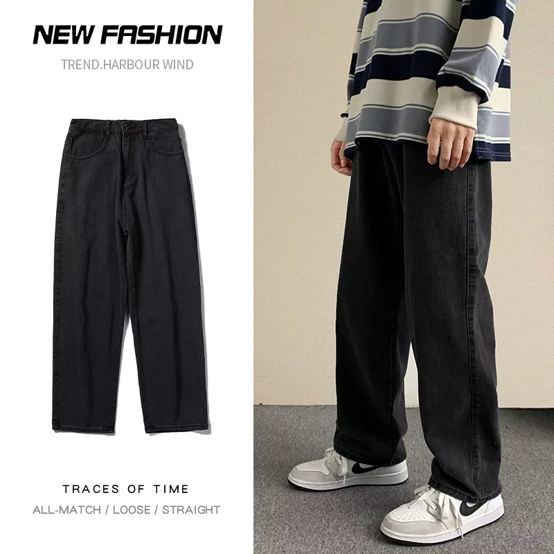 Men's Loose Jeans Streetwear Straight Baggy Wide Leg Pants