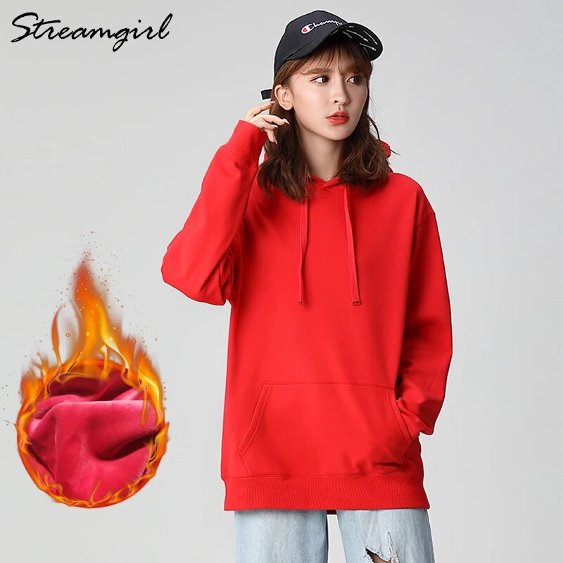 Hoodies Fleece Sweatshirt For Women Long Sleeve Fleece Oversized