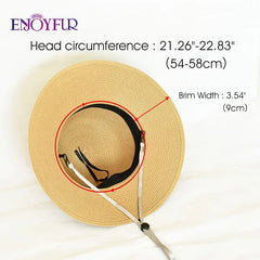 Summer Sun Straw Hats for Women Ribbon Bow Beach Fashion