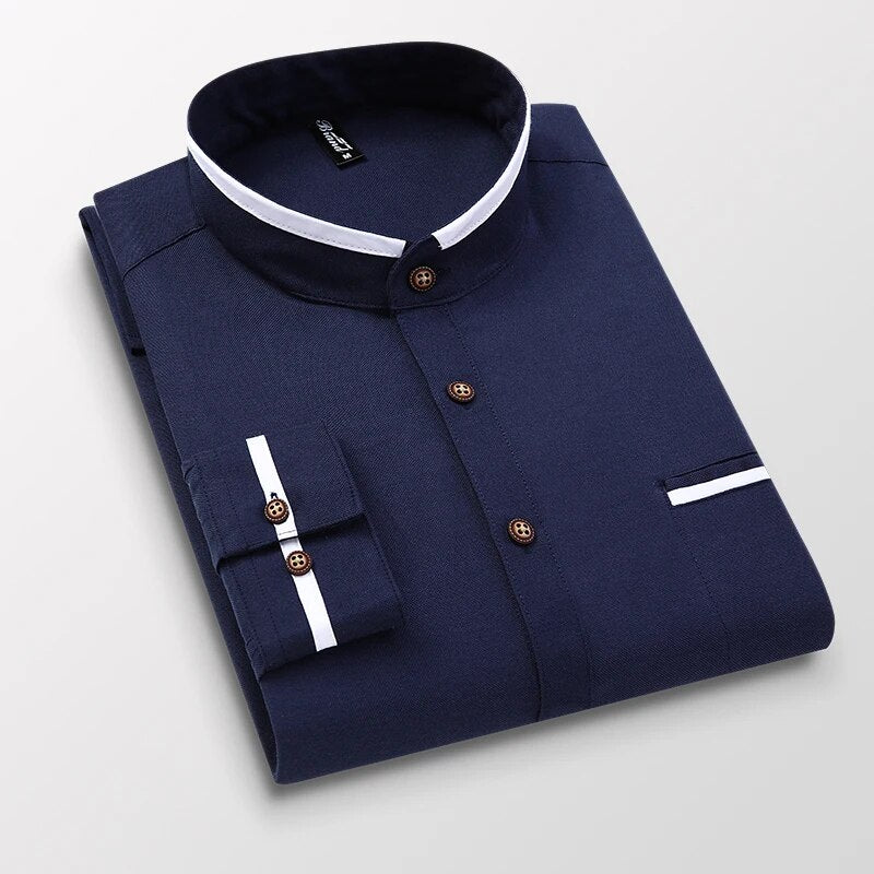 Casual Long Sleeve Shirt Classic Style Fashion Business Clothes