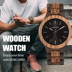 Wood Watch Men Quartz Fashion Casual Style