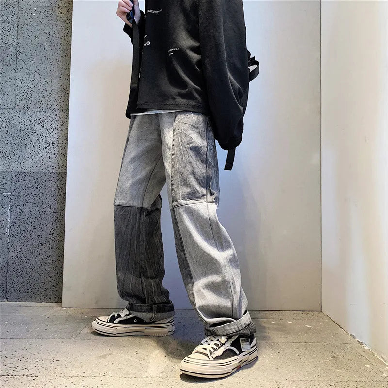 Style Fashion Men's Denim Wide-leg Pants