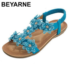 Comfortable flat sandals women woman bohemia flowers