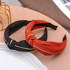 Fashion Solid Color Hair Bands Jewelry Cross Knot Wide