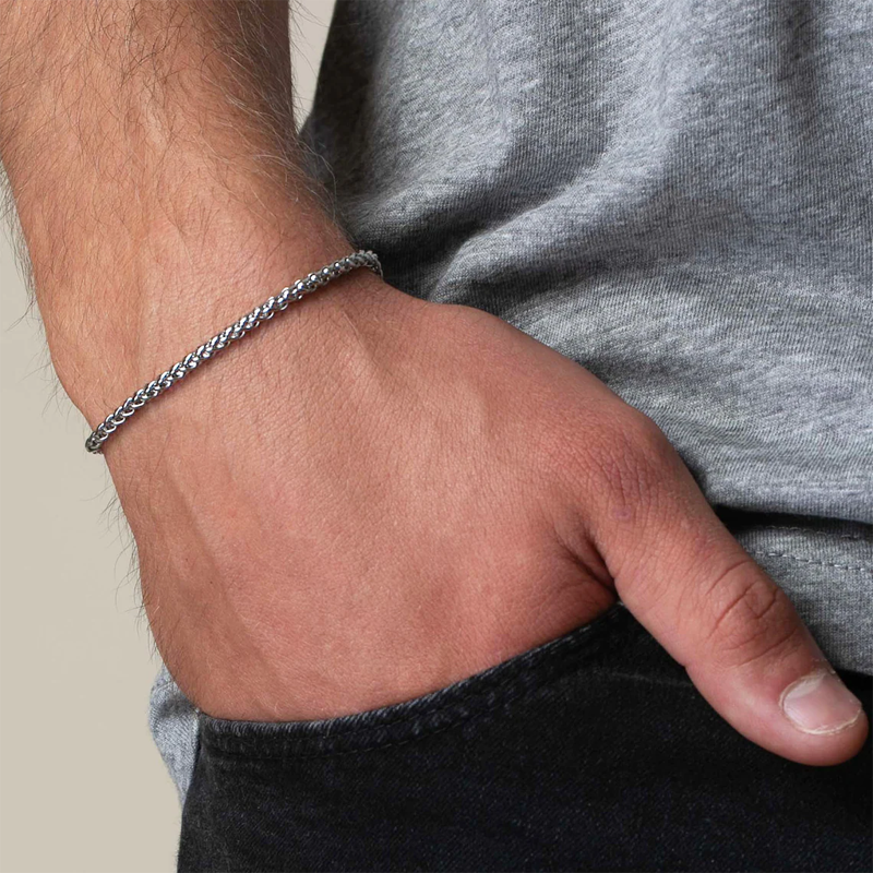 Fashion Strand Bead Chain Bracelet Men Handmade Simple Classic