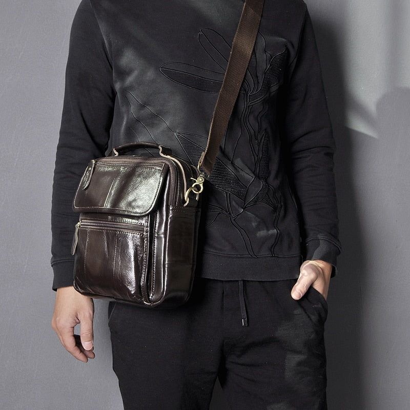 Genuine Original Leather Male Casual Shoulder Messenger bag