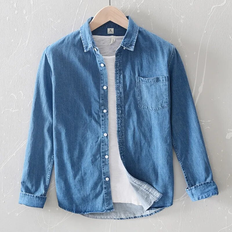 Men's Denim Shirts Autumn Thin Fashion Casual Shirt