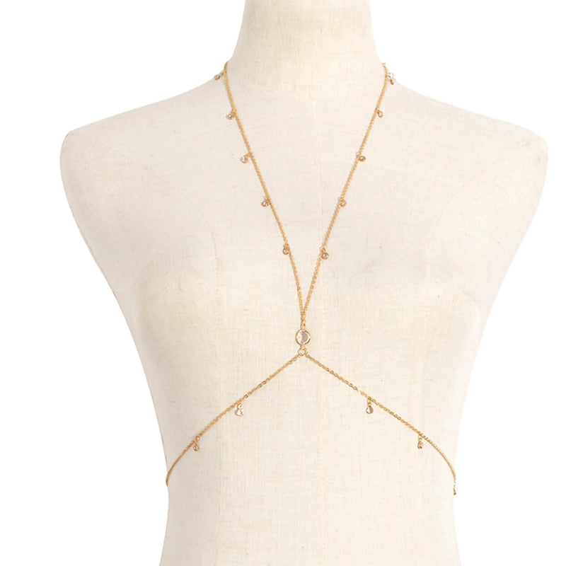 Simple Style Chain Necklace Belly Body Chain Fashion