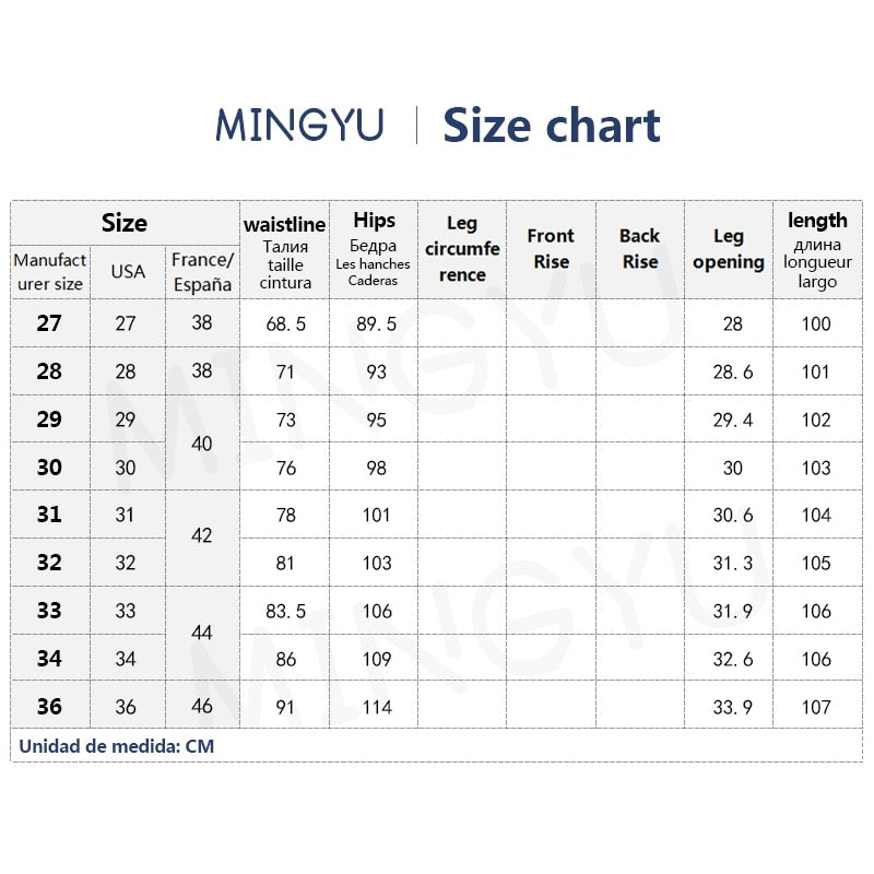 Clothing Jeans Men Streetwear Long Slim Denim Pant