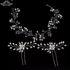 Crystal Pearl Bridal Tiaras Hairbands Hairpins