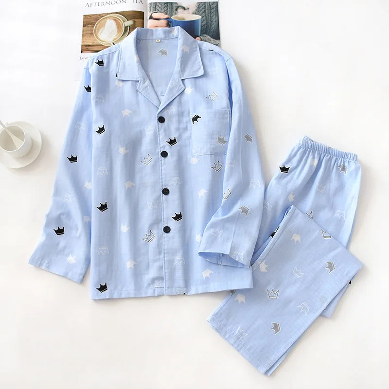 Thin Cotton Cloth Pajamas L Leisure Tops Simple Pajamas Couple Outfits