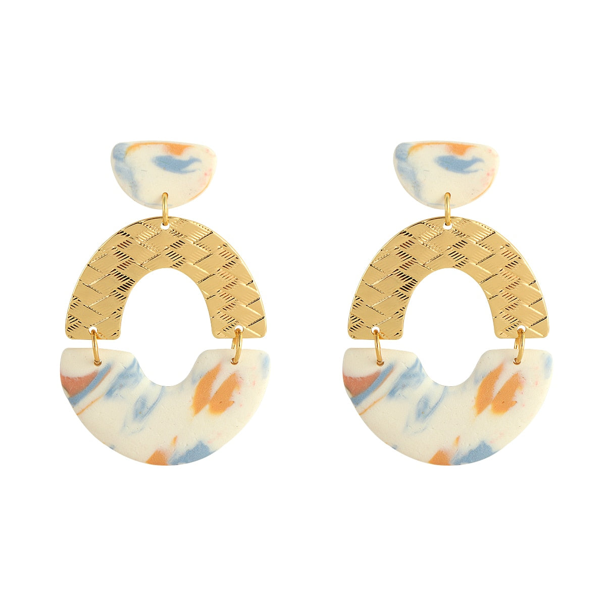 Handmade Polymer Clay Drop Earrings Fashion Pattern