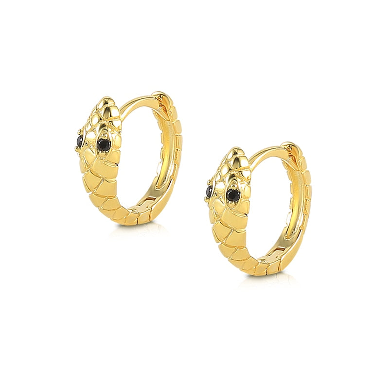 Minimalism Round Heart Pin Crystal Hoop Earrings