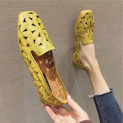 Square Toe Embroidery Designer Shoes Loafers