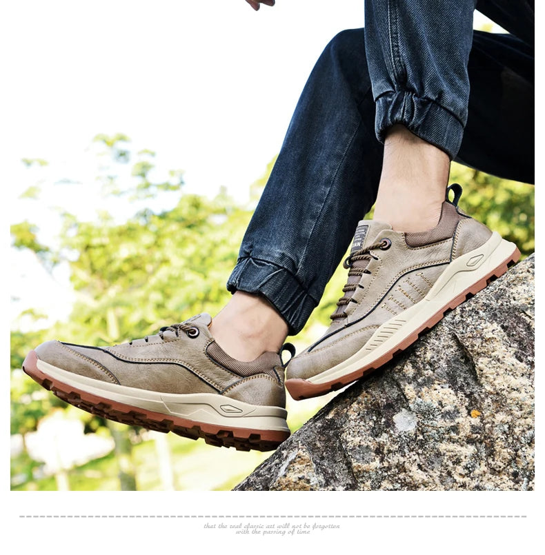 Men Genuine Leather Comfy Outdoor Walking Men Shoes