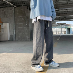 Streetwear Baggy Jeans Fashion Elastic Waist Loose Straight-leg