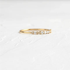 Rectangle Crystals Gold Rings for Women Rings Jewelry