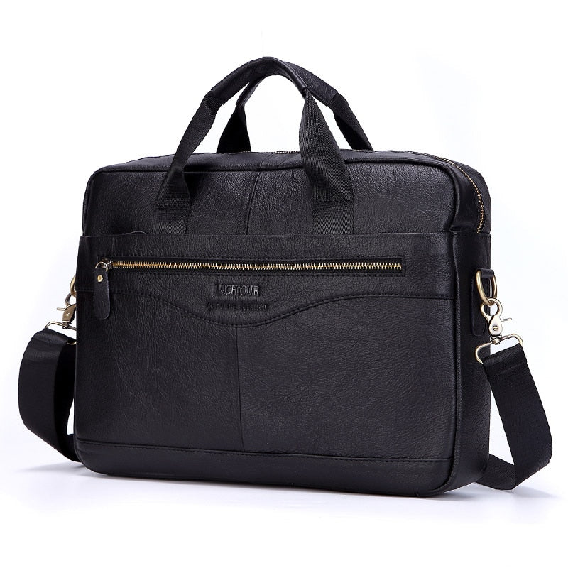 Men Genuine Leather Handbags Casual Leather Laptop Bags