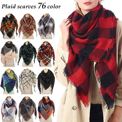 Scarf Triangle Knitted Scarf Casual Plaid