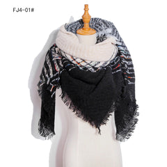 Scarf Triangle Knitted Scarf Casual Plaid