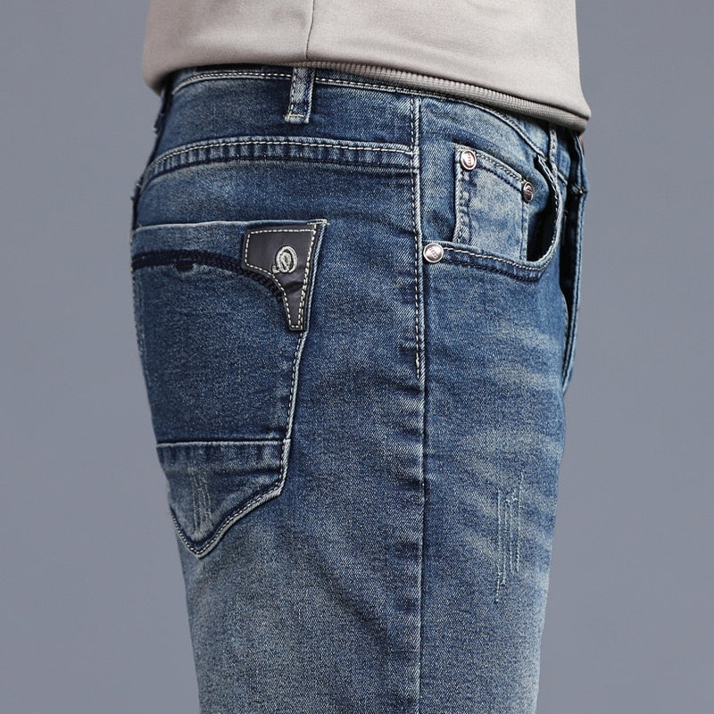 Clothing Jeans Men Streetwear Long Slim Denim Pant