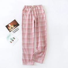 style cotton double crepe couple pants large size men