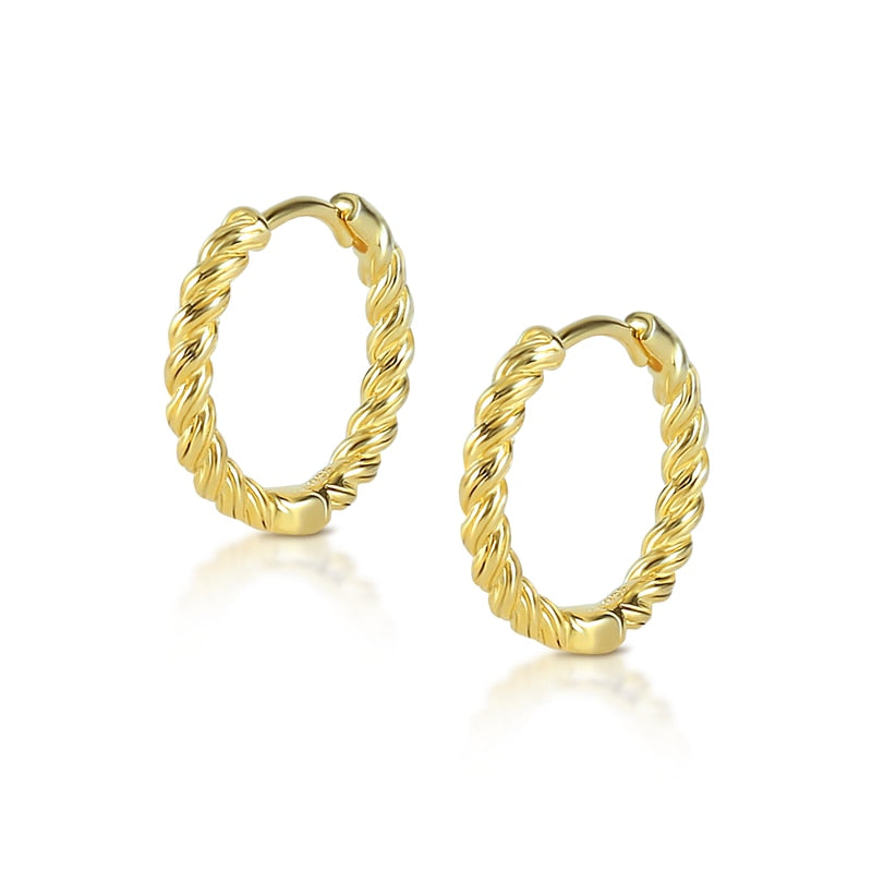 Minimalism Round Heart Pin Crystal Hoop Earrings