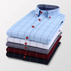 Men's Business Casual Plaid Shirt Fashion Classic Style