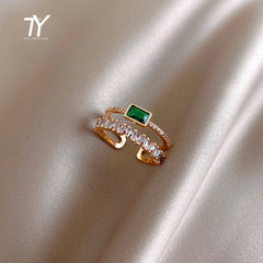 Exquisite Zircon Double Opening Ring  Jewelry