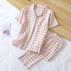 couple short-sleeved trousers pajamas two-piece simple home set