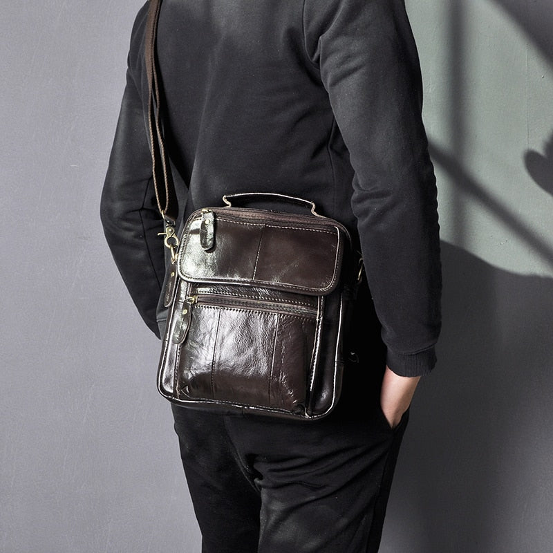 Genuine Original Leather Male Casual Shoulder Messenger bag