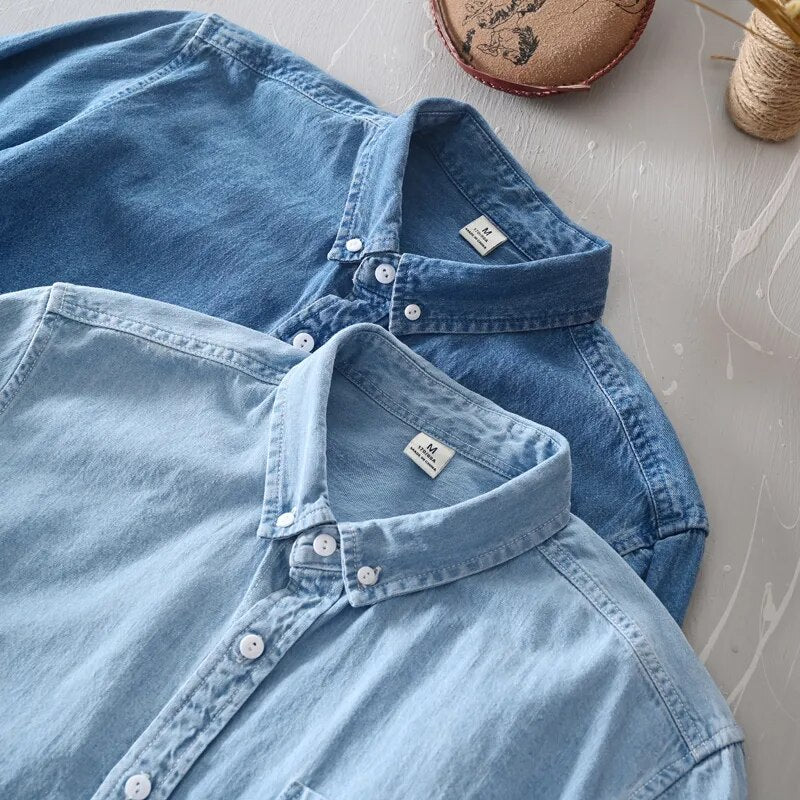 Men's Denim Shirts Autumn Thin Fashion Casual Shirt