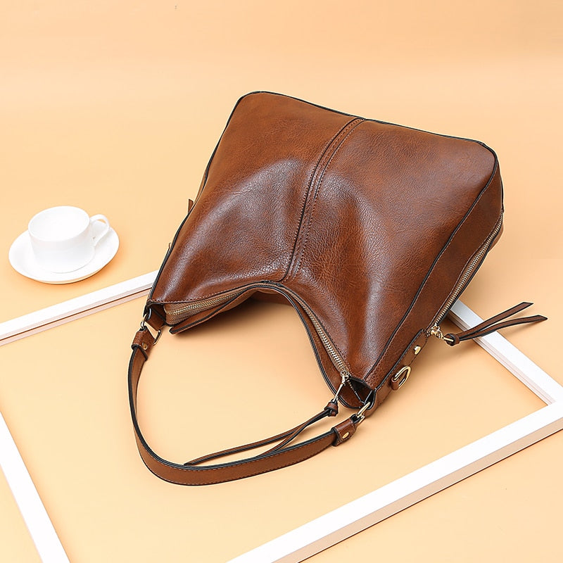 Hobo Leather Women Handbags Shoulder Bags Fashion