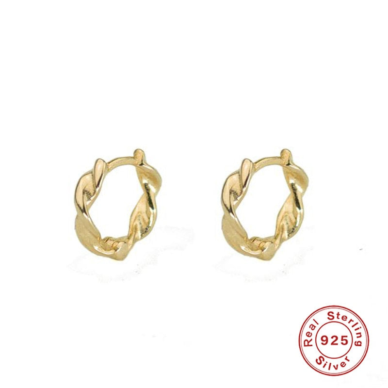 Minimalism Round Heart Pin Crystal Hoop Earrings