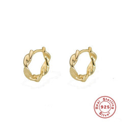 Minimalism Round Heart Pin Crystal Hoop Earrings