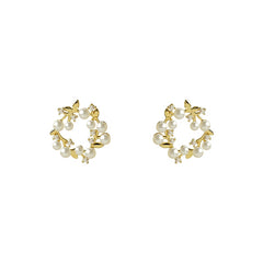 Classic Pearl wreath Stud Earrings Fashion jewelry