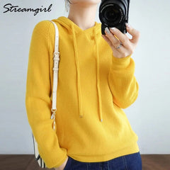 Sweatshirts Hoodies Solid Knitted Pullovers Clothes