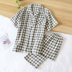 couple short-sleeved trousers pajamas two-piece simple home set