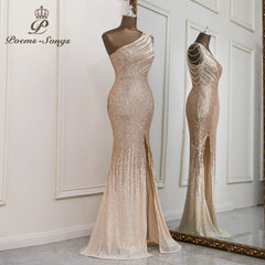 Exquisite One shoulder style evening dress prom