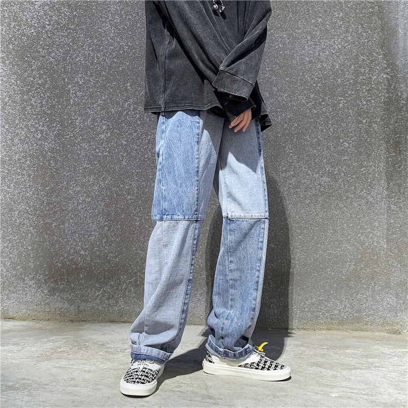 Style Fashion Men's Denim Wide-leg Pants