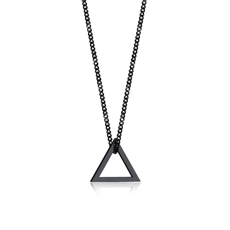 Retro Hollow Cube Pendant Stainless Steel Square Vintage Necklace